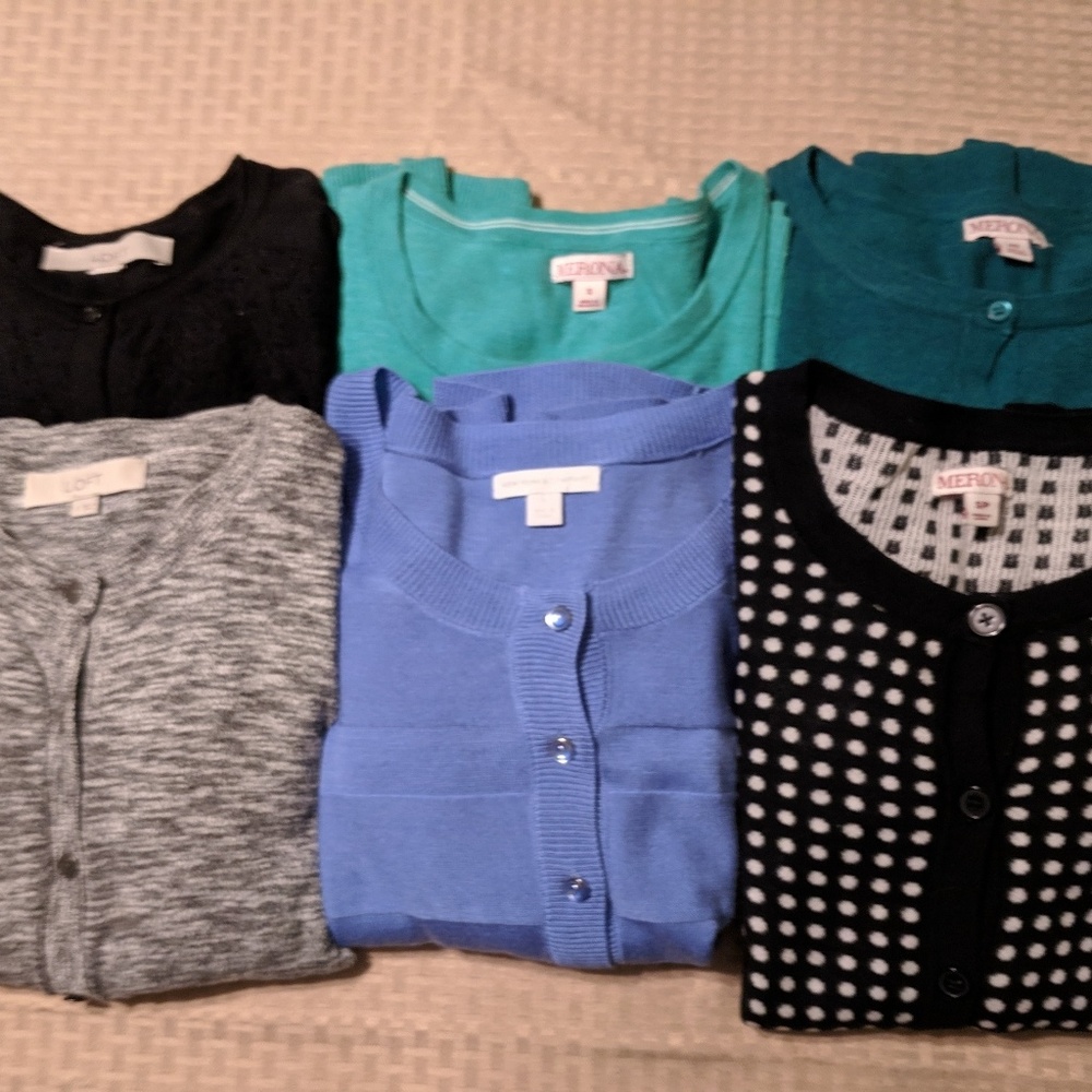 Lot of 6 Cardigans LOFT Merona